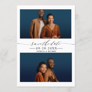 Invitation Mariage Simple Chic Enregistrer La Date 2 Collage 