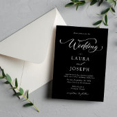 Invitation Mariage Simple Classique Noir et Blanc