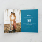 Invitation Mariage simple code QR bleu moderne (Intérieur)