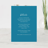 Invitation Mariage simple code QR bleu moderne (Dos)