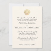 Invitation Mariage simple coquille vintage (Devant)