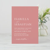 Invitation Mariage Simple Corail Clair (Debout devant)