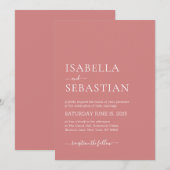 Invitation Mariage Simple Corail Clair (Devant / Derrière)