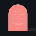 Invitation Mariage Simple Corail Vibrant Moderne<br><div class="desc">Cette conception fait partie d'une suite d'invitations de mariage corail audacieuse et vibrante, caractérisée par une typographie élégante et une mise en page moderne et épurée. La riche teinte corail crée une déclaration chaleureuse et accrocheuse tout en conservant une sensation raffinée et intemporelle. Parfait pour les couples à la recherche...</div>