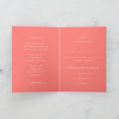 Invitation Mariage Simple Corail Vibrant Moderne (Intérieur)