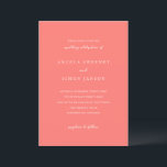 Invitation Mariage Simple Corail Vibrant Moderne Gras<br><div class="desc">Cette conception fait partie d'une suite d'invitations de mariage corail audacieuse et vibrante, caractérisée par une typographie élégante et une mise en page moderne et épurée. La riche teinte corail crée une déclaration chaleureuse et accrocheuse tout en conservant une sensation raffinée et intemporelle. Parfait pour les couples à la recherche...</div>