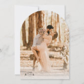 Invitation Mariage simple d'arceau photo en noir et blanc (Dos)