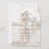 Invitation Mariage simple d'arceau photo en noir et blanc (Devant)