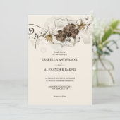 Invitation Mariage simple d'arrangement floral (Debout devant)