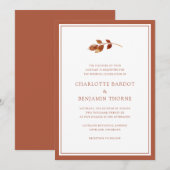 Invitation Mariage Simple d'Automne (Devant / Derrière)
