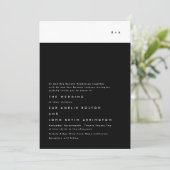 Invitation Mariage simple de bande noire moderne (Debout devant)
