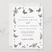 Invitation Mariage simple de dessin vintage (Devant)