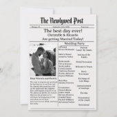 Invitation Mariage simple de journal script enregistrer la da (Devant)