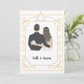Invitation Mariage Simple de la Mariée et du Marié (Debout devant)