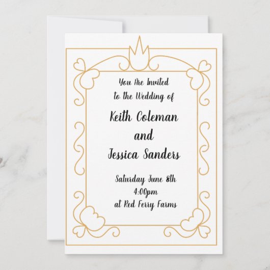 Invitation Mariage Simple de la Mariée et du Marié (Dos)