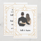 Invitation Mariage Simple de la Mariée et du Marié (Devant / Derrière)