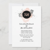 Invitation Mariage simple de monogramme floral (Devant)