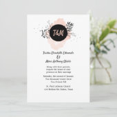 Invitation Mariage simple de monogramme floral (Debout devant)
