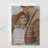 Invitation Mariage simple de superposition photo complète (Devant)