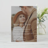 Invitation Mariage simple de superposition photo complète (Debout devant)