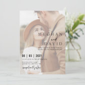 Invitation Mariage simple de superposition photo complète (Debout devant)