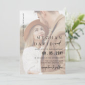 Invitation Mariage simple de superposition photo complète (Debout devant)