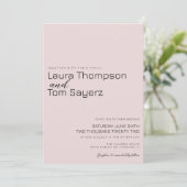 Invitation Mariage Simple de Type Moderne Rose Atténué (Debout devant)