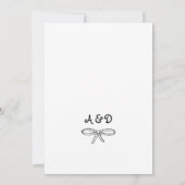 Invitation Mariage simple doodlé noir et blanc  (Dos)