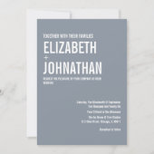Invitation Mariage simple Dusty Blue Typography (Devant)
