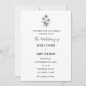 Invitation Mariage Simple Écossais Chardon Bleu (Devant)