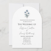 Invitation Mariage Simple Écossais Chardon Bleu (Devant)