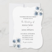 Invitation Mariage Simple Écosse Chardon Bleu (Devant)