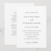 Invitation Mariage Simple Élégant (Devant / Derrière)