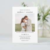 Invitation Mariage Simple Élégant 2 Photos (Debout devant)