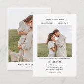 Invitation Mariage Simple Élégant 2 Photos (Devant / Derrière)