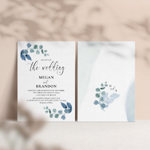 Invitation Mariage Simple Élégant à l'Eucalyptus Poussiéreux