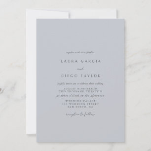Invitation Mariage simple élégant bleu poudre