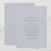 Invitation Mariage simple élégant bleu poudre (Devant / Derrière)