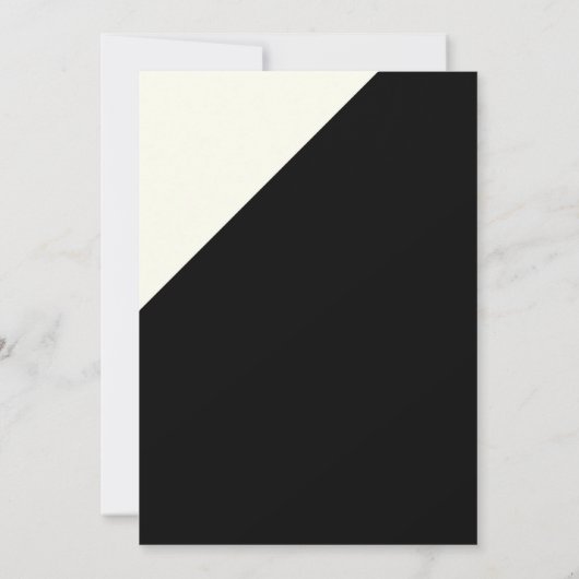 Invitation Mariage simple élégant en ivoire noir de (Dos)