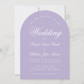 Invitation Mariage Simple Élégant Lavande Violet Écriture (Devant)