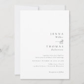 Invitation Mariage Simple Élégant Minimaliste Classique (Devant)