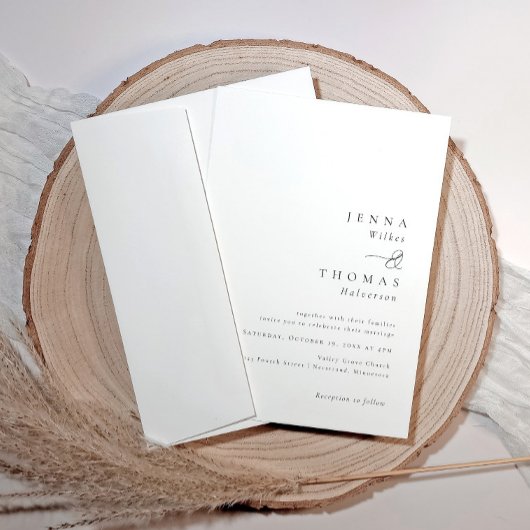 Invitation Mariage Simple Élégant Minimaliste Classique