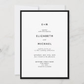 Invitation Mariage simple Elegant noir et blanc (Devant)