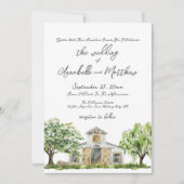 Invitation Mariage Simple Élégant Rustique dans une Grange de (Devant)