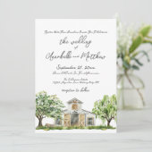 Invitation Mariage Simple Élégant Rustique dans une Grange de (Debout devant)