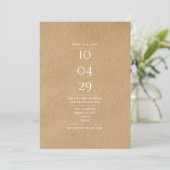 Invitation Mariage Simple Élégant Rustique Date Spéciale (Debout devant)