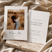 Invitation Mariage Simple Élégant Script Photo Budget