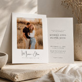 Invitation Mariage Simple Élégant Script Photo Budget