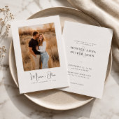 Invitation Mariage Simple Élégant Script Photo Budget