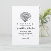 Invitation Mariage simple élégant Seashell Beach (Debout devant)
